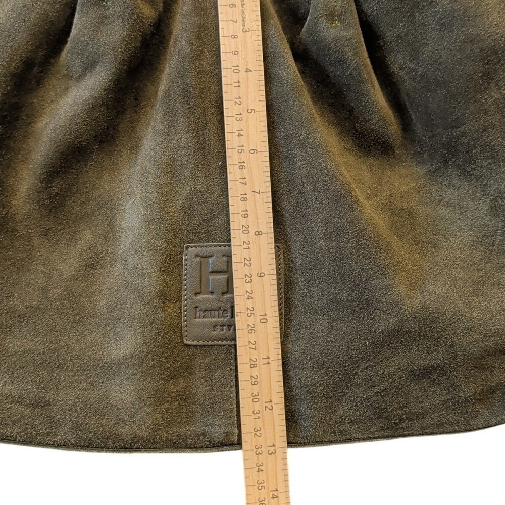 Haute Hippie Suede Hobo Olive Green Slouchy Boho Shoulder Bag With Pouch - Picture 5 of 12
